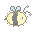 a little pixel drawing of a bee